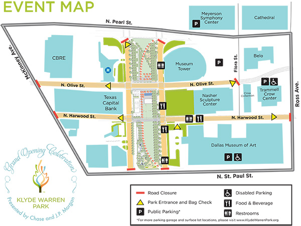 Klyde Warren Park Map 5 Tips for Grand Opening | Klyde Warren Park | Dallas Texas